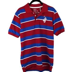 NWT Polo x Franky Max Polo Shirt Size M Red Blue White Striped Short Sleeve Cott